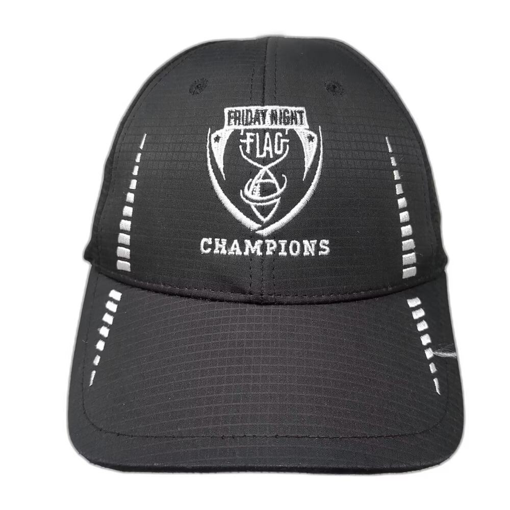 NFL Friday Night Flag Champions CapAmerica Hat Black White OSFM Strapback